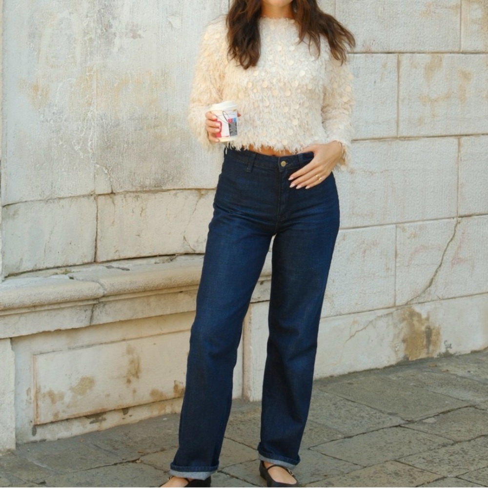 Lucy Paris feathered faux fur style top